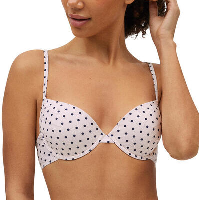 Top bikini aro clásico lunares blanco copa B