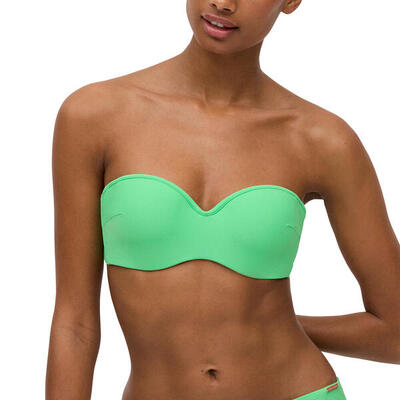 Top bikini bandeau verde copa B