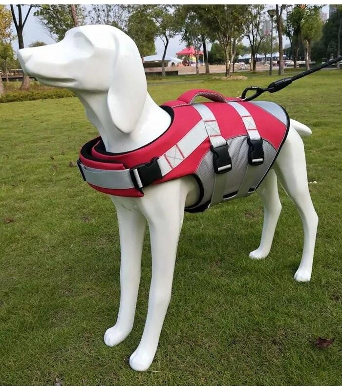 Gilet de sauvetage chien PREMIUM – flottaison réfléchissant, taille S, rouge 2/2