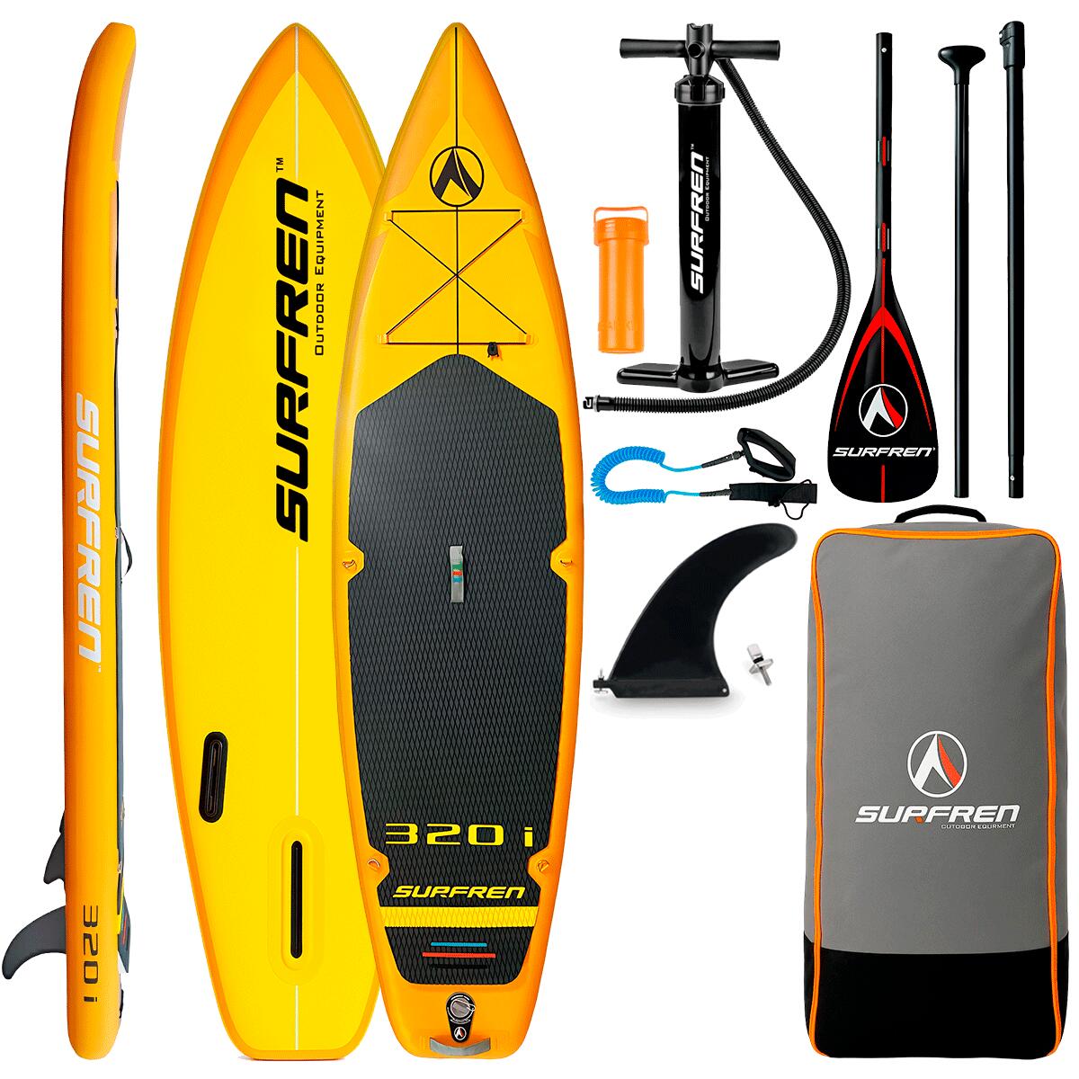 Surfren - Stand Up Paddle Gonflable Surfren 320i - Touring Pvc Double Couche - Planche De Stand Up Paddle - Jaune - Decathlon