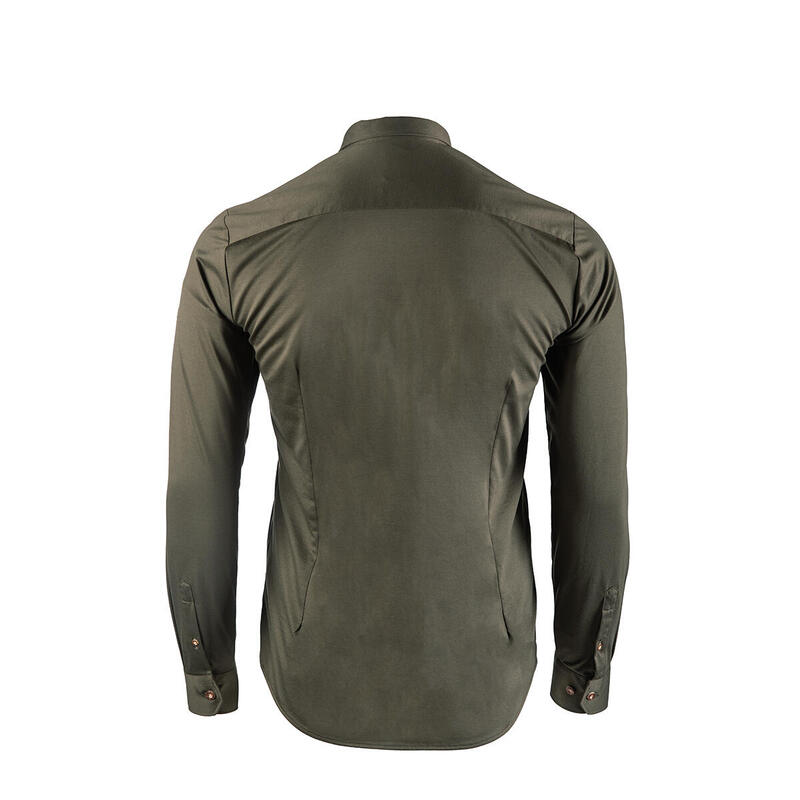 Cămașă de teren Tagart Koziołek Green SLIM din bumbac, cu broderie, bărbătească