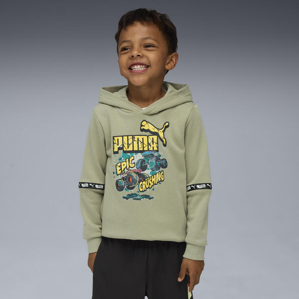Dziecięca bluza z kapturem PUMA × HOT WHEELS™ MONSTER TRUCKS PUMA Lux Army Green