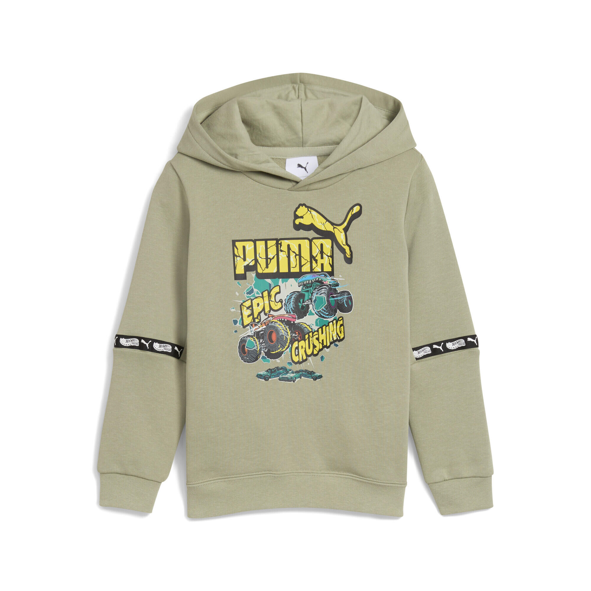 Dziecięca bluza z kapturem PUMA × HOT WHEELS™ MONSTER TRUCKS PUMA Lux Army Green