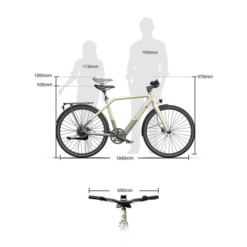 Bicicletă electrică ADO Air30Ultra,Transmisie prin Curea,Motor Bafang, GPS, APP