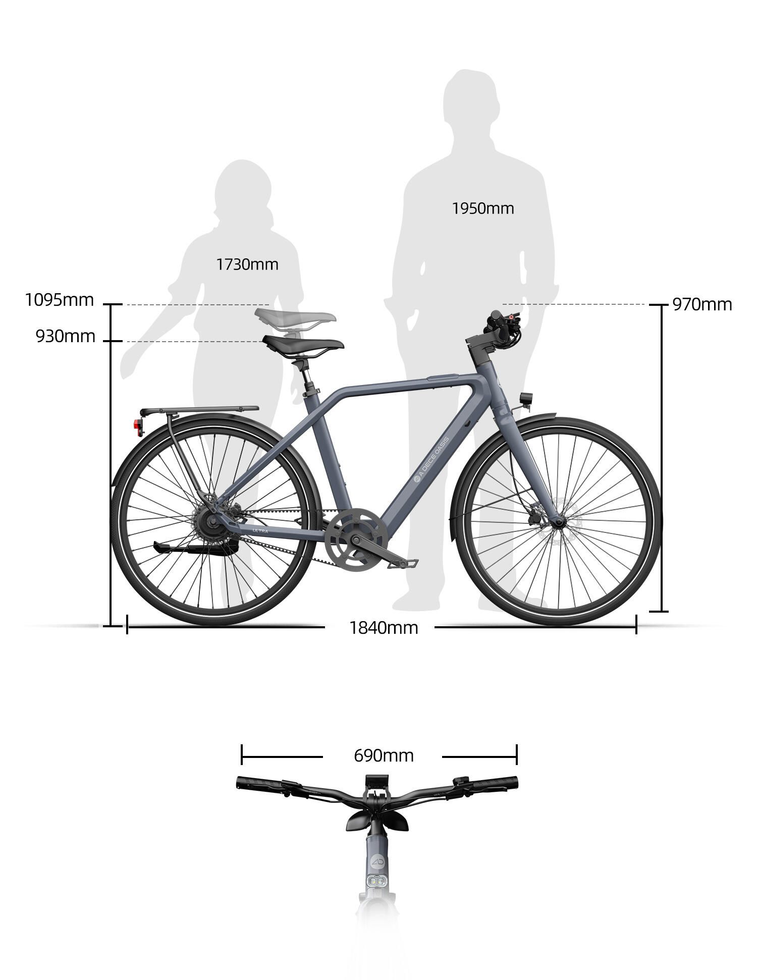 Bicicleta eléctrica ADO Air30Ultra,Transmisión por Correa,Motor Bafang,GPS,APP 7/8
