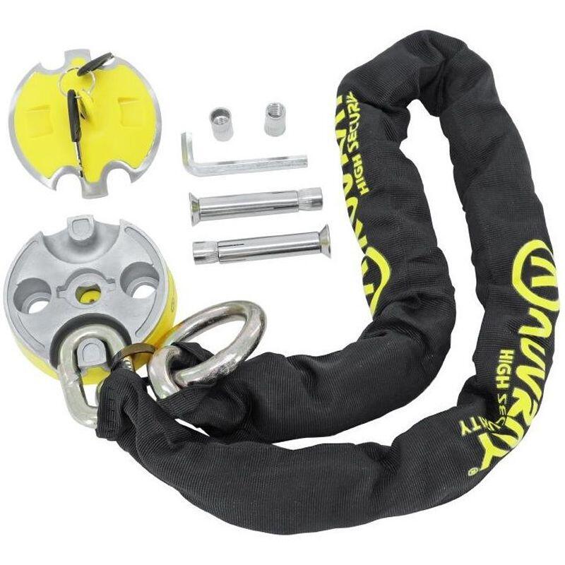 ANTIVOL CHAINE  PROTECT D. 12  120cm  AVEC POINT FIXE ANCRAGE AUVRAY LASSO 2/2