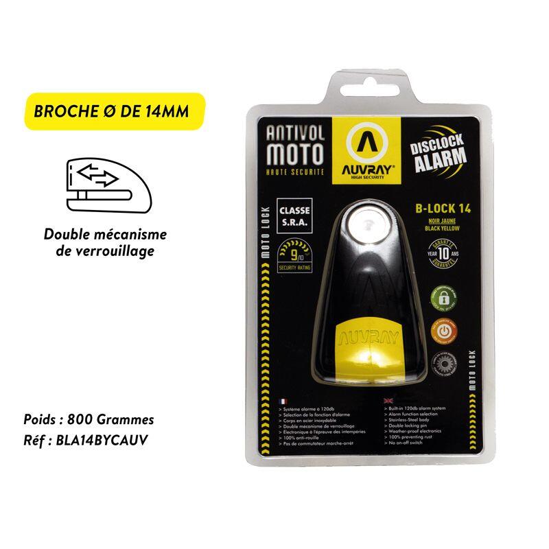 ANTIVOL SRA BLOC DISQUE ALARME BLOC14 NOIR JAUNE 6/7