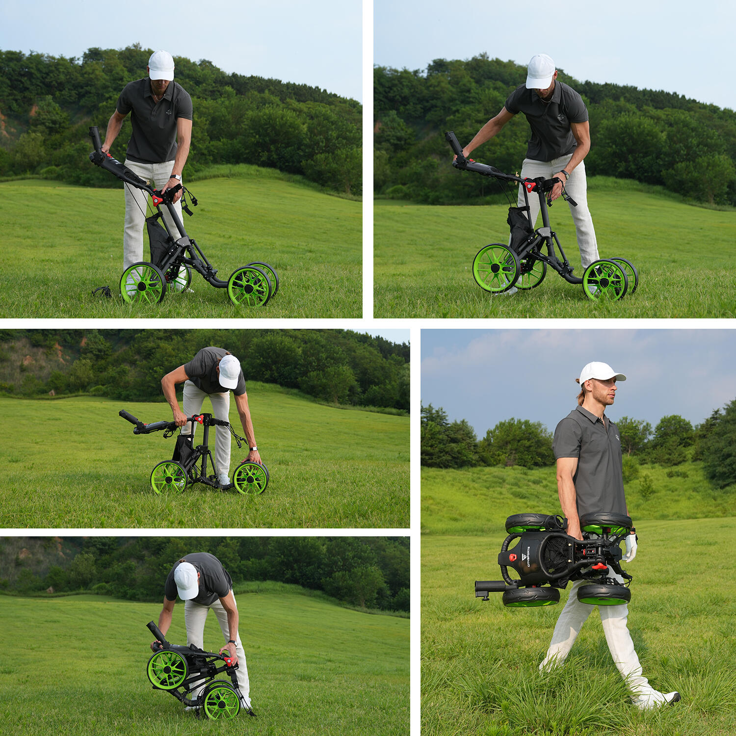 Golfový vozík se 4 kolečky BC2 skládací 5/7