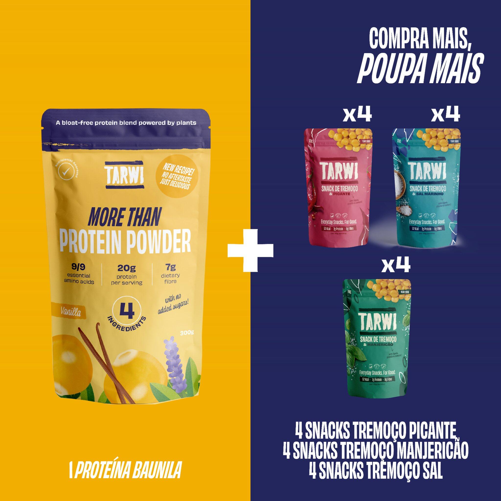 TARWI Proteína Vegetal Tarwi Baunilha + 12 Snacks de Tremoço Tarwi