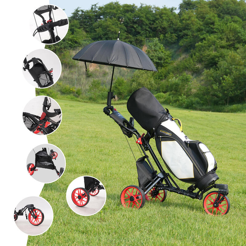 Cărucior de golf pliabil 360°cu 3 roți BC3