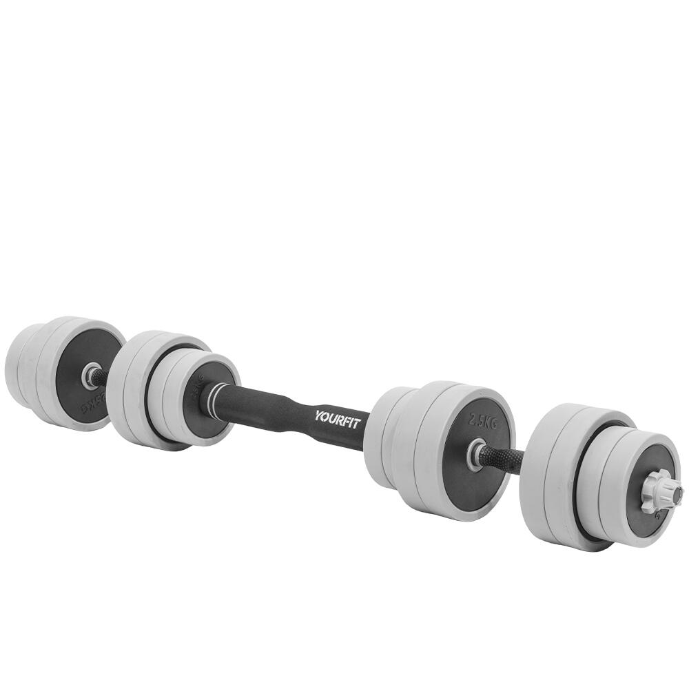Yourfit - Haltères & Set De Pompage 30kg - Barre D'Haltérophilie - Gris|noir - Decathlon