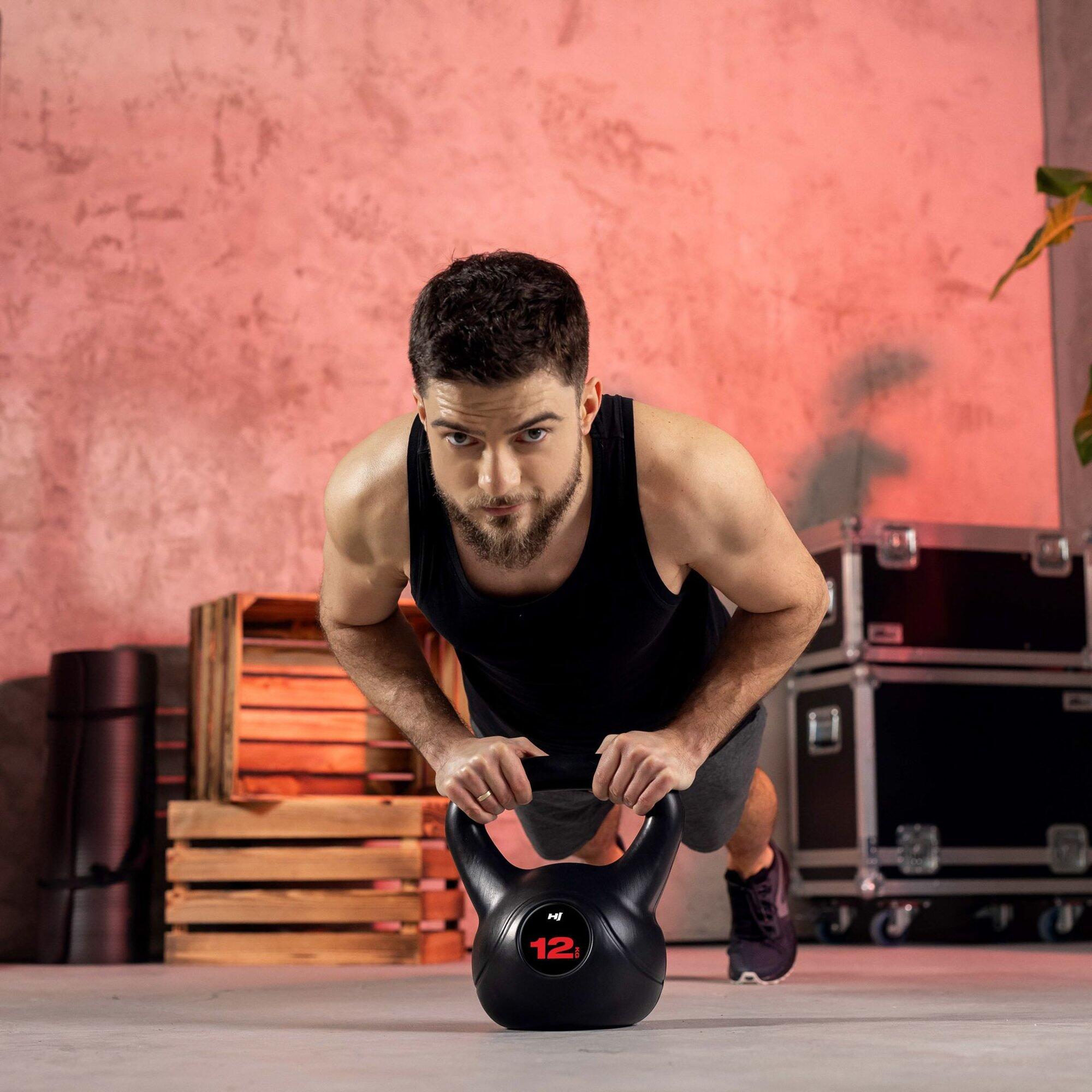 Kettlebell en vinyle pour entraînement de force Hop-Sport HS-PB012KB 12kg 3/5