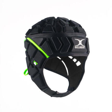 Casque de rugby Gilbert Fusion Noir et vert