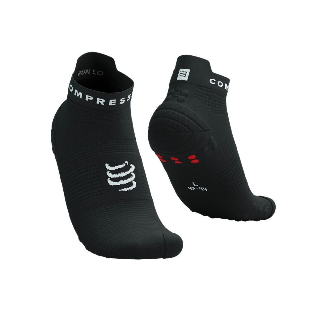 Calcetines Pro Racing V4.0 Run Low Black/White running Unisex Negro Compressport 2/3