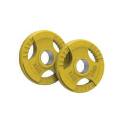 Paires de disques de poids olympiques en caoutchouc Tri-Grip, 2,5 kg
