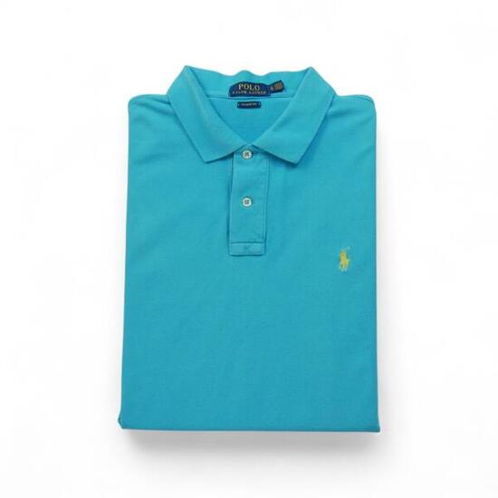 Second life - Kurzarm-Poloshirt Herren Türkis - In gutem Zustand