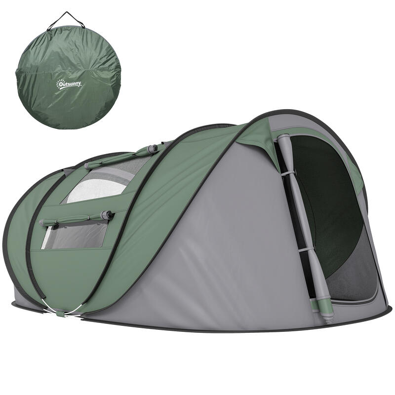 Outsunny cort pop up, 4-5 locuri, 4 ferestre, 263,5x220x123cm