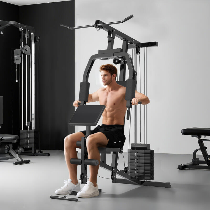 Statie fitness pentru antrenament acasa, negru
