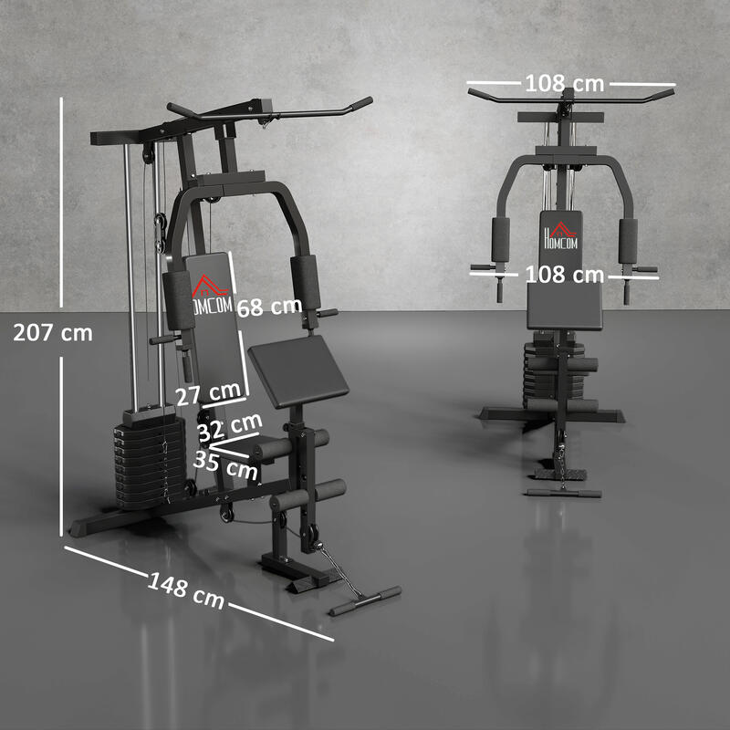 Statie fitness pentru antrenament acasa, negru