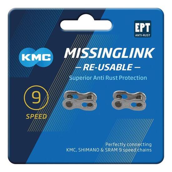 KMC Missinglink 9R Silber EPT 2 Stück f. Ketten 6,6mm,9-fach C09EPTR00