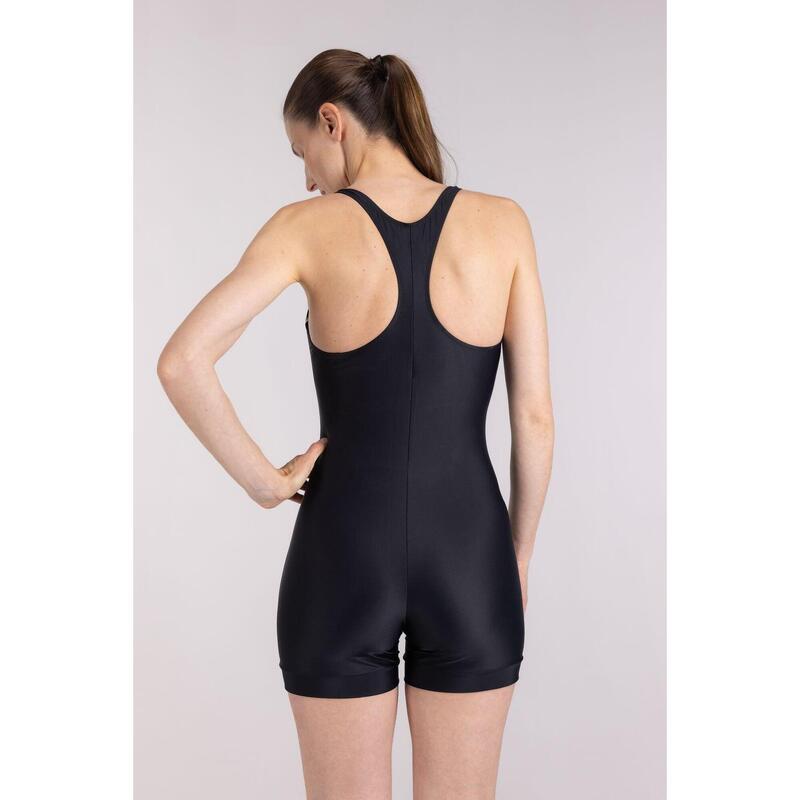 Maillot de bain shorty et à dos nageur pour la natation,le surf et le kite- noir