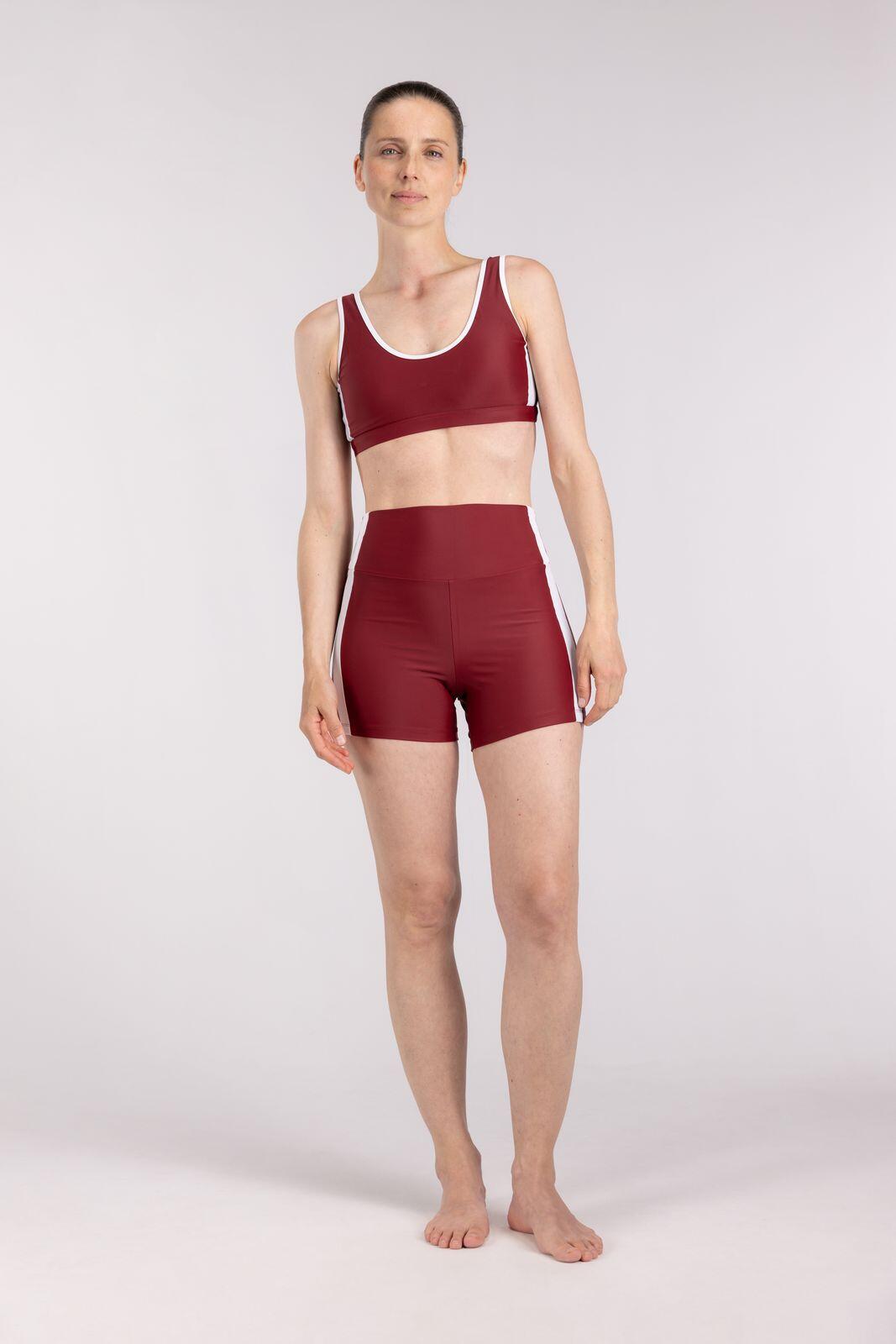 Dames premium bikini sport top voor zwemmen, surfen, kiten - rood 3/7