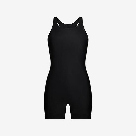 Premium Boyleg Schwimmanzug mit Racerback zum Schwimmen, Surfen, Kiten - schwarz