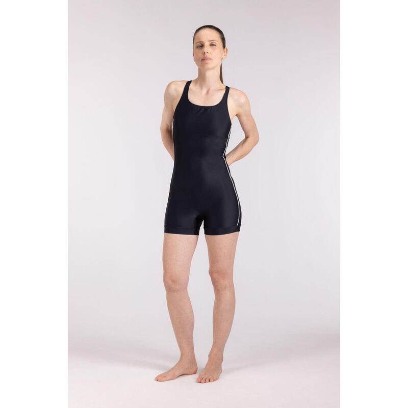 Maillot de bain shorty et à dos nageur pour la natation,le surf et le kite- noir