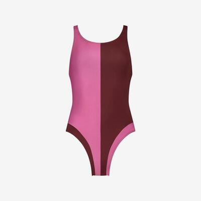 Premium Damen Badeanzug mit Racerback zum Schwimmen, Surfen, Kiten - Braun