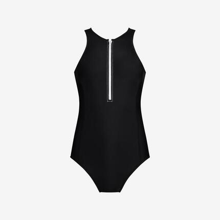Premium Damen Badeanzug mit Reißverschluss zum Schwimmen, Surfen,Kiten – Braun