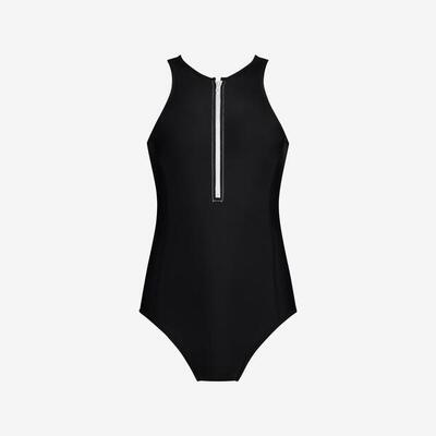 Premium Damen Badeanzug mit Reißverschluss zum Schwimmen, Surfen,Kiten – Braun