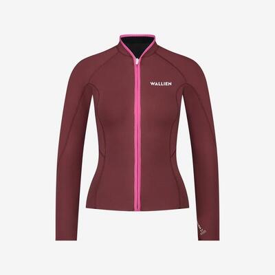 Dames premium wetsuit jack top voor surfen kiten zwemmen in yulex - rood