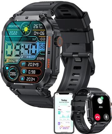 Montre connectée - Android/iOS - Appels complets - 100 sports - Montre de sport
