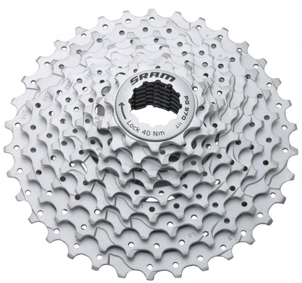 SRAM SRAM CS PG970 9 Speed 11-34T Mountain Bike MTB Cassette - Silver