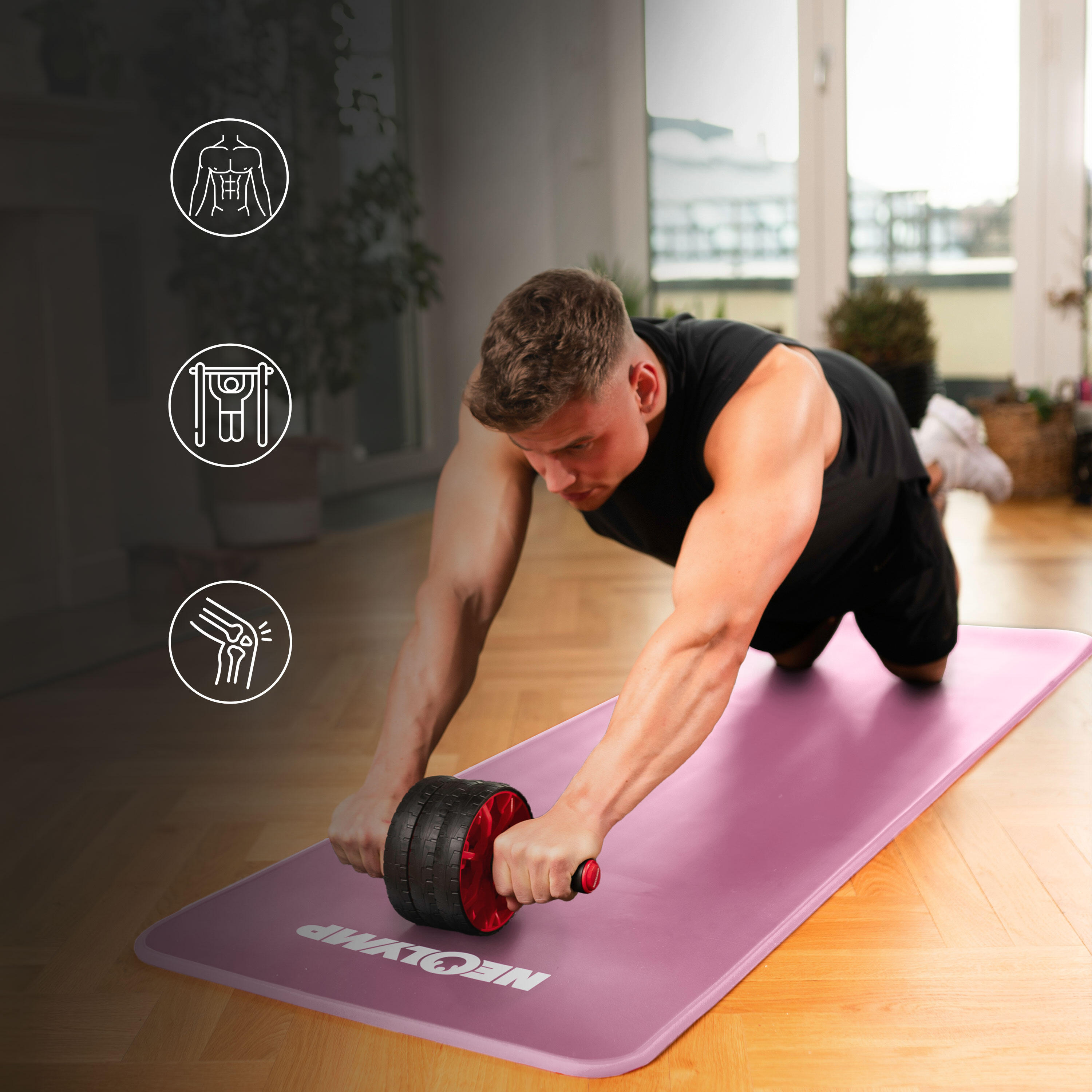 Fitnessmatte – Extra dicke Sportmatte,  gelenkschonende Trainingsmatte - 61cm 4/7