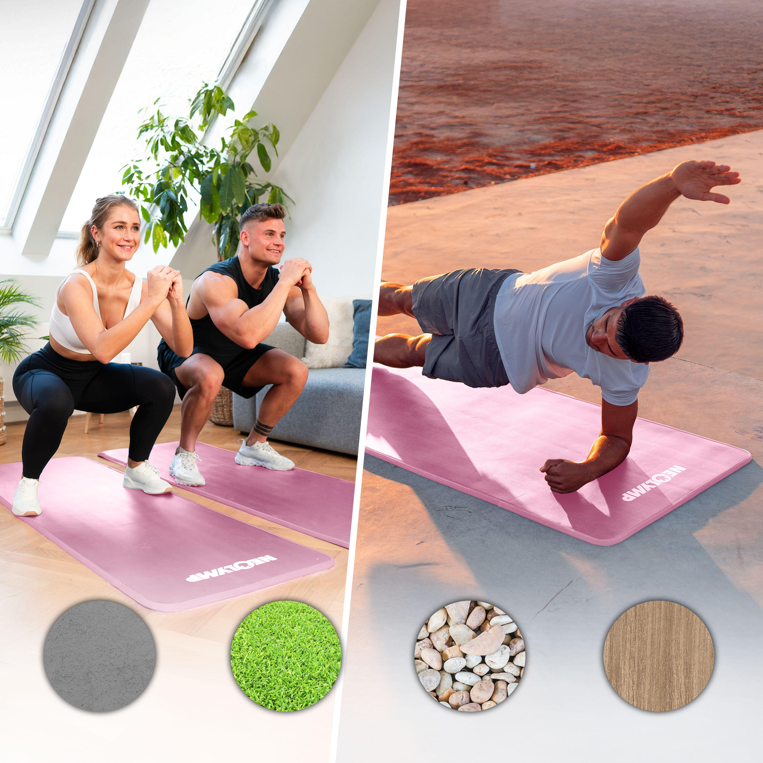 Fitnessmatte – Extra dicke Sportmatte,  gelenkschonende Trainingsmatte - 61cm 5/7