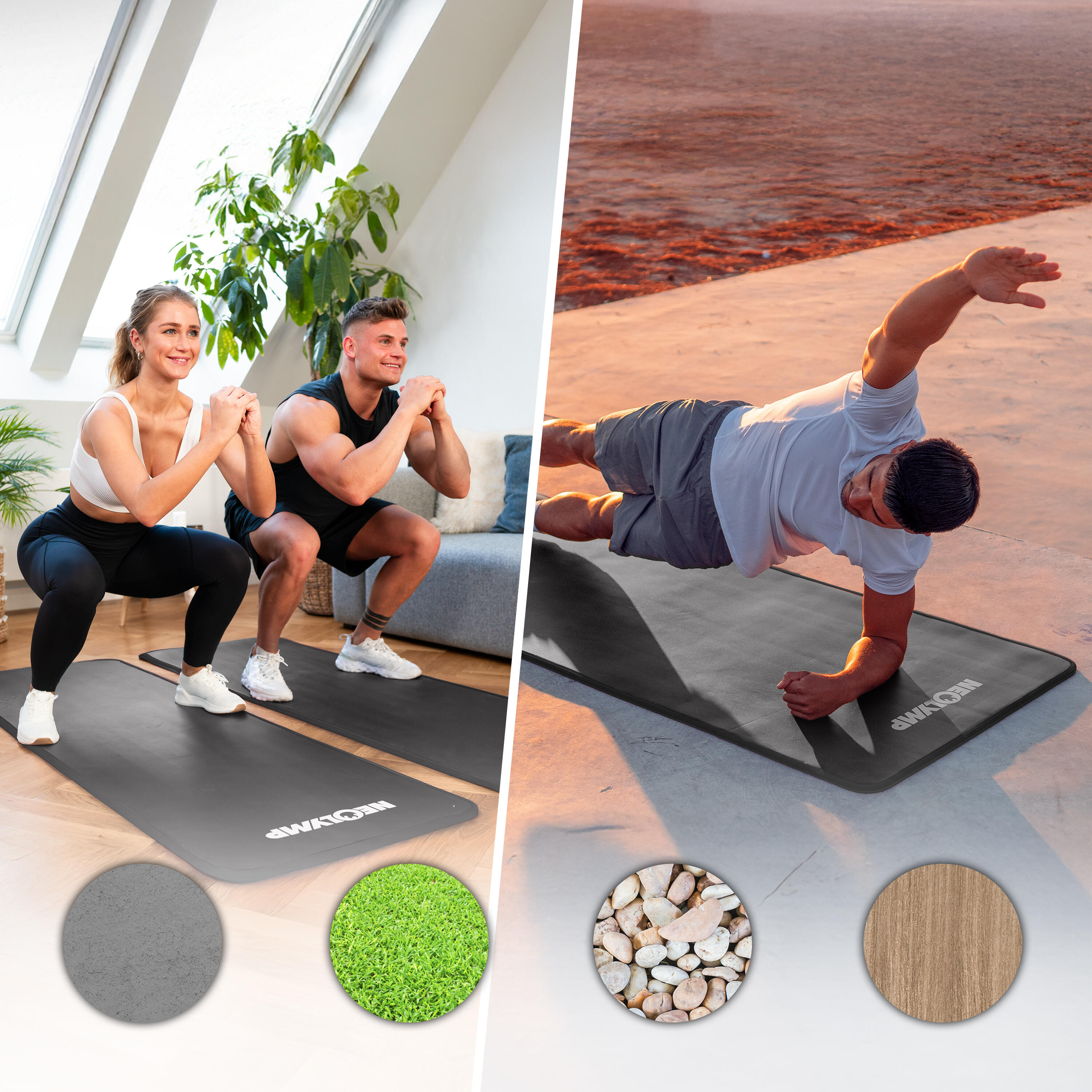 Fitnessmatte – Extra dicke Sportmatte,  gelenkschonende Trainingsmatte - 61cm 5/7