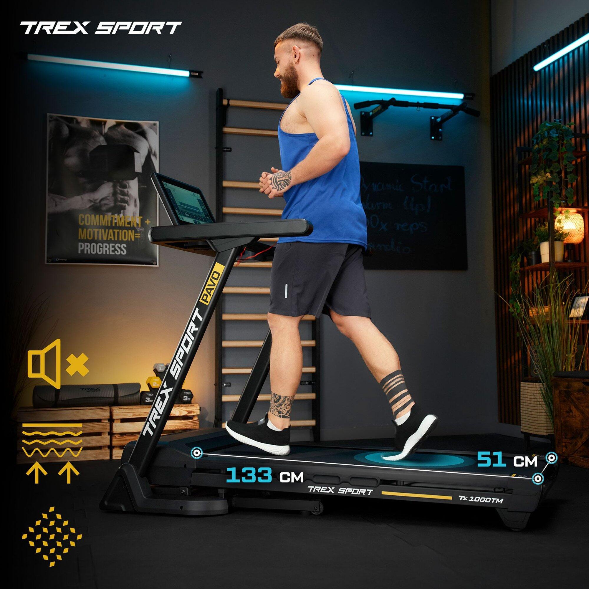 Tapis de course premium Trex Sport PAVO TX-1000TM écran 15,6″ 24 programmes 7/7