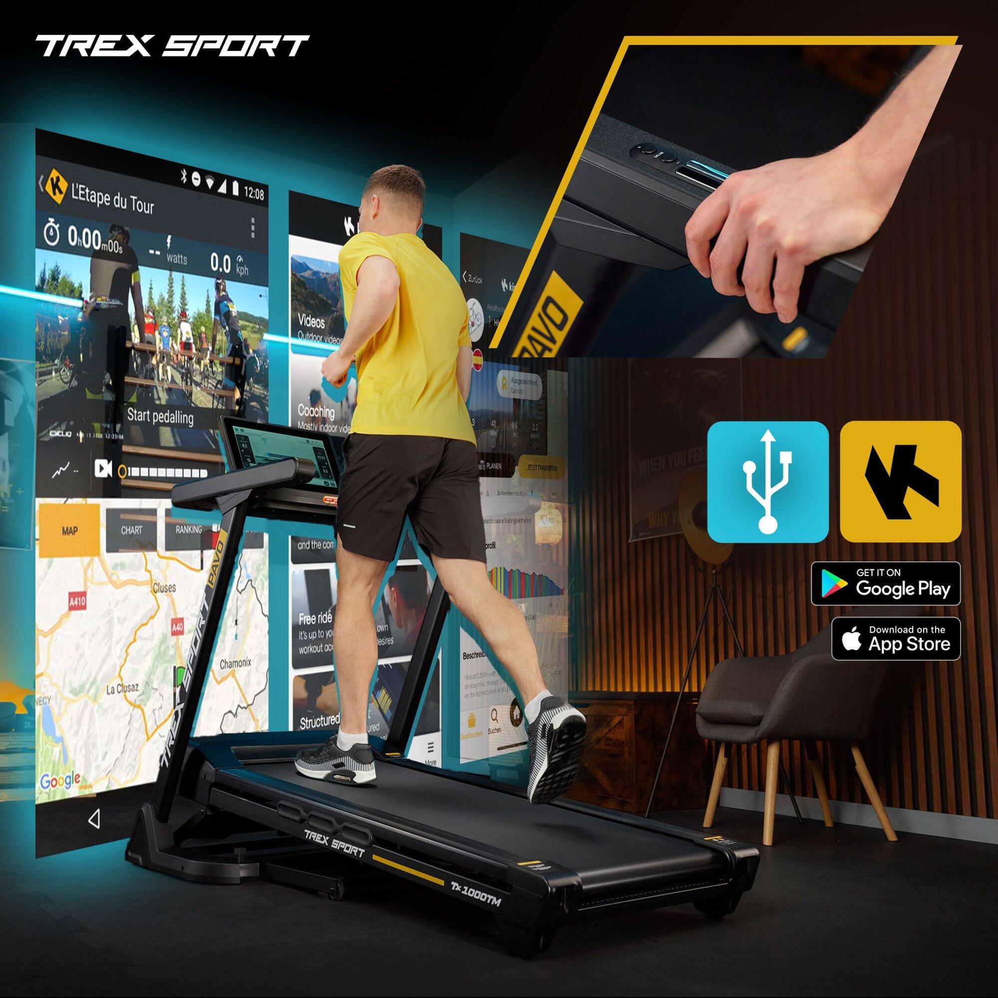 Tapis de course premium Trex Sport PAVO TX-1000TM écran 15,6″ 24 programmes 5/7