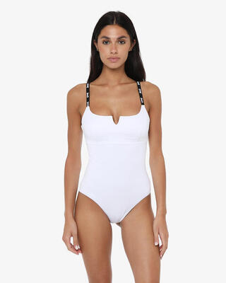 costume nero da donna in mat. sintetico da nuoto
