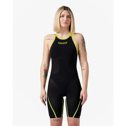 Maillot de bain synthétique noir et vert pour femme