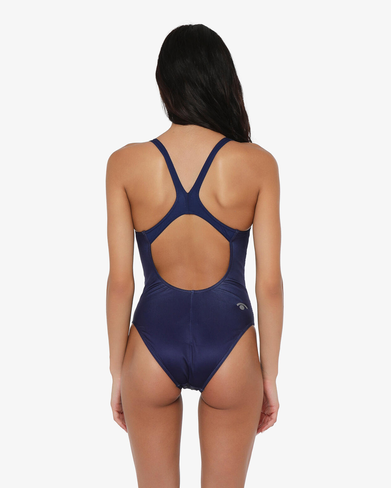 Marineblauer Umstandsbadeanzug – Stylischer Einteiler Mit Bauchschattierung & Geteiltem Rock