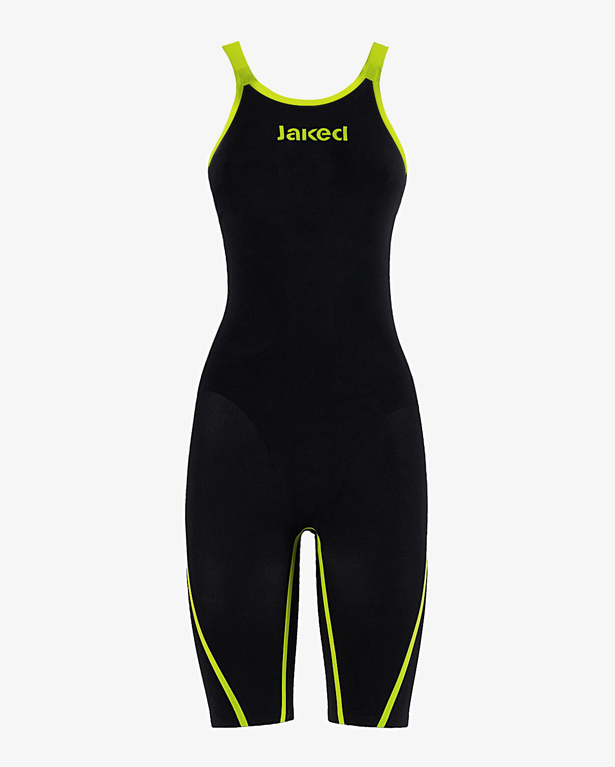 Maillot de baño sintético negro y verde para mujer 4/4