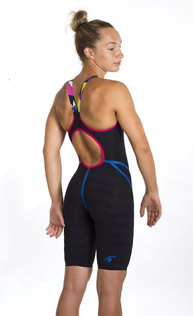 costume da gara  nero e royal da donna in mat. sintetico da nuoto 5/6