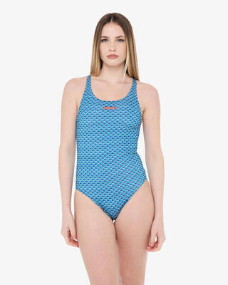 Turquoise damesbadpak van synthetisch materiaal om te zwemmen