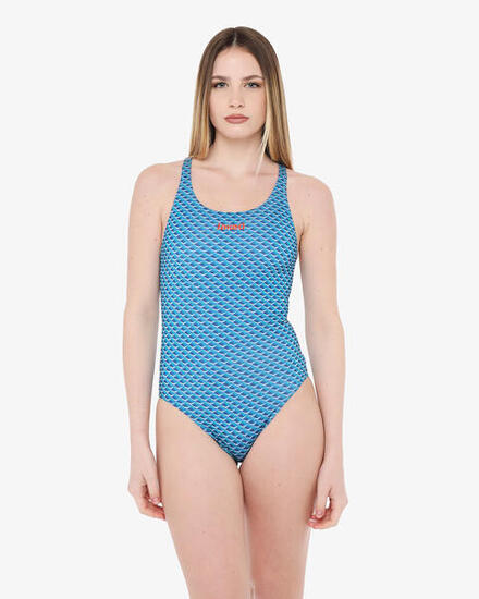 costume da piscina turchese da donna in mat. sintetico da nuoto