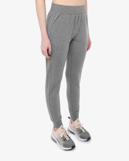 Damen-Fitnesshose aus Synthetik in Melange-Grau