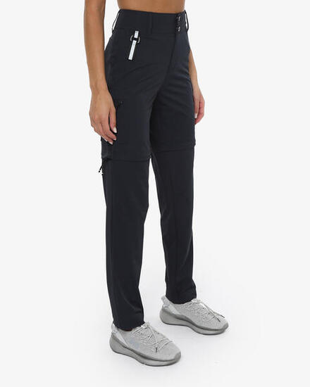 Schwarze Synthetik-Fitnesshose für Damen