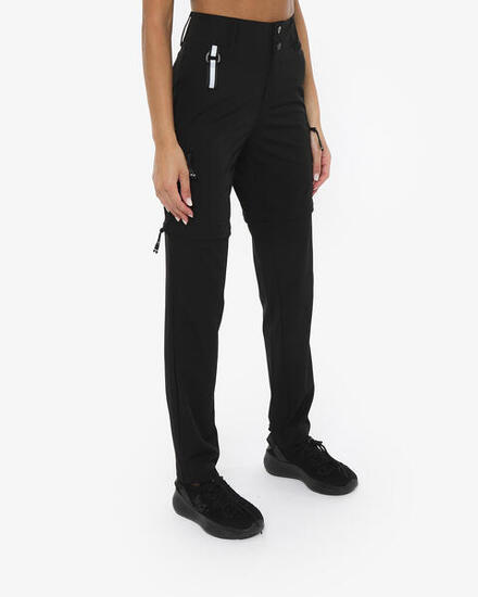 Schwarze Synthetik-Fitnesshose für Damen