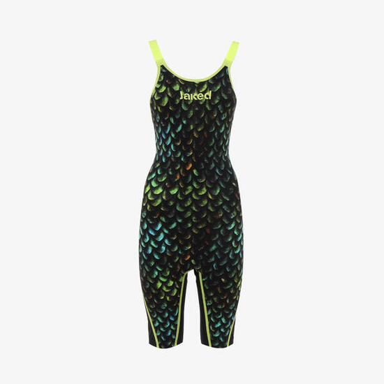 costume da gara verde da donna in mat. sintetico da nuoto